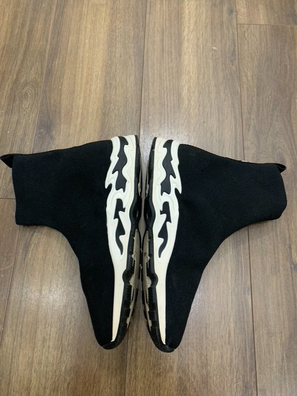 Sandro Sock Sneakers black knit with White Sculpted Sole flame - Picture 5 of 9